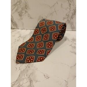 Brooks Brothers Silk Tie Mens Geometric Classic Red Green Gold Made in USA